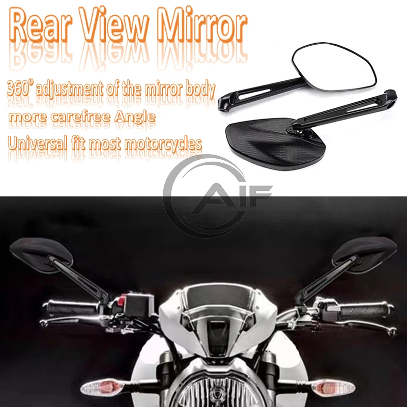 For DUCATI MONSTER + 659 695 696 796 821 950 937 1100 1200 S R Motorcycle Rear View Mirror Left Right Glass Lenses Accessories