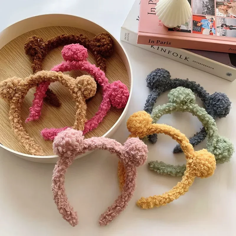 Cute Plush Little Bear Ears Cartoon Hair Hoop for Women Girl Hair Band 2024 Autumn Winter Hairband Headdress Hair Accessories