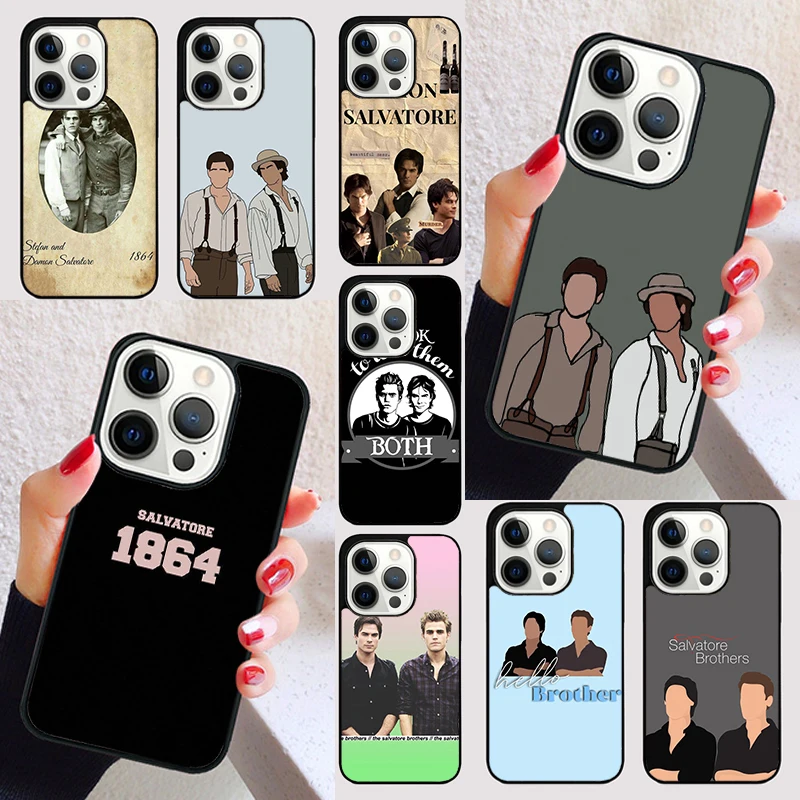 Salvatore Brothers 1864 Damon Stefan cover For iPhone 15 16 13 12 11 14 Pro Max Mini Max SE 2020 7 8 6S Plus Phone Case