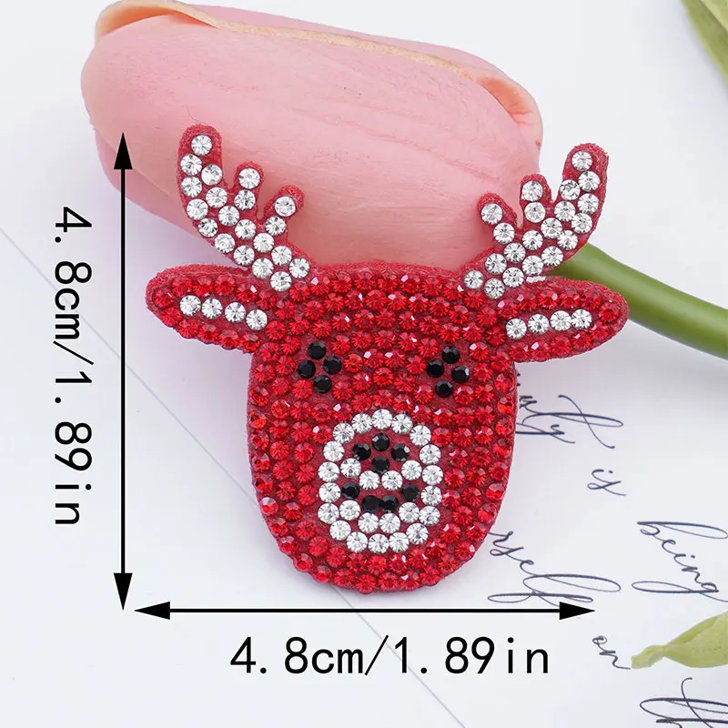 10 Stück Weihnachts-Diamantmuster Schneemann Rentier Aufnäher für Kleidung Tasche Schuh-Serie Bestseller Stickerei-Aufnäher – Detail 9