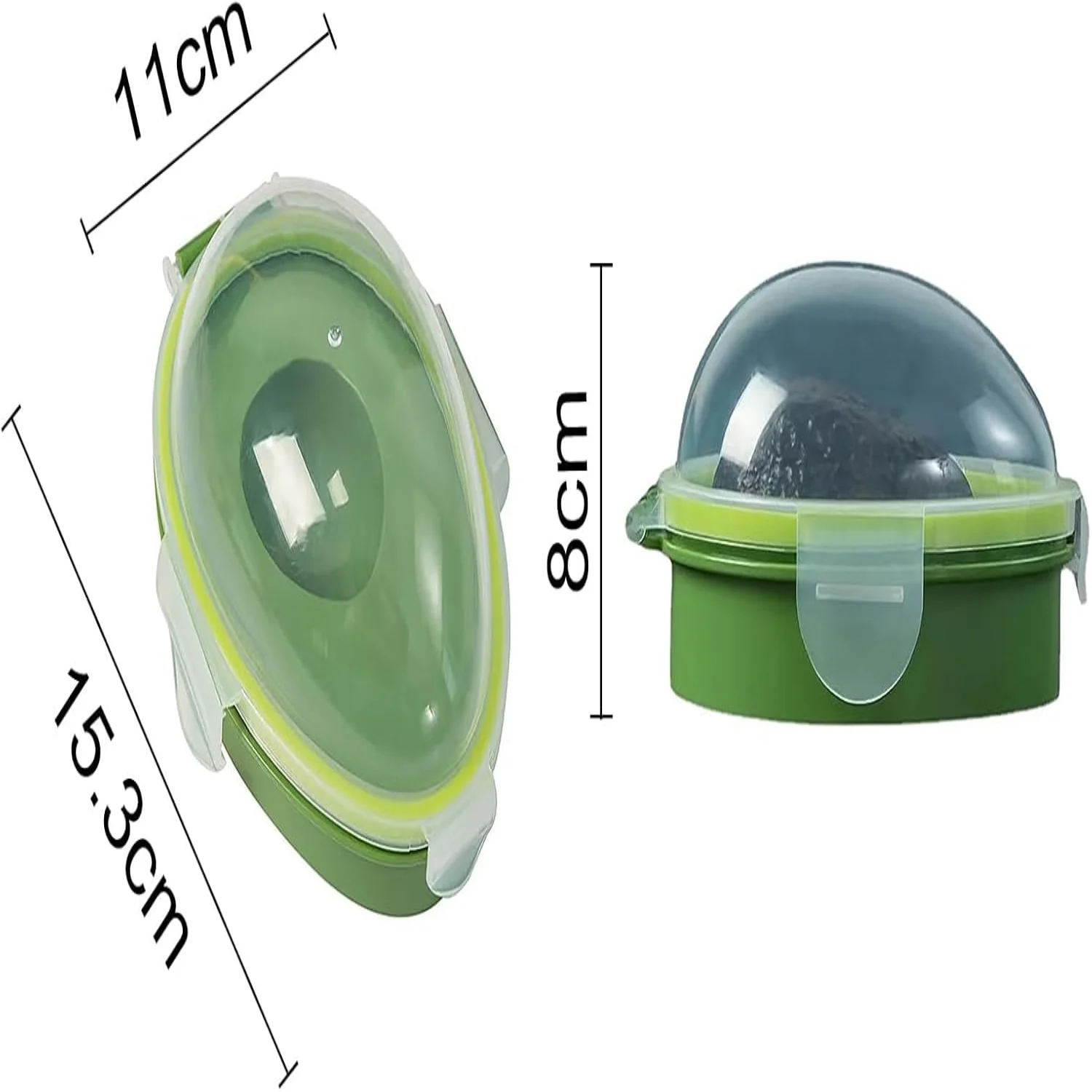 Avocado Saver Holder Food  Box Fruit  Sealed Leak-Proof Avocado  Odor-Free Container Green