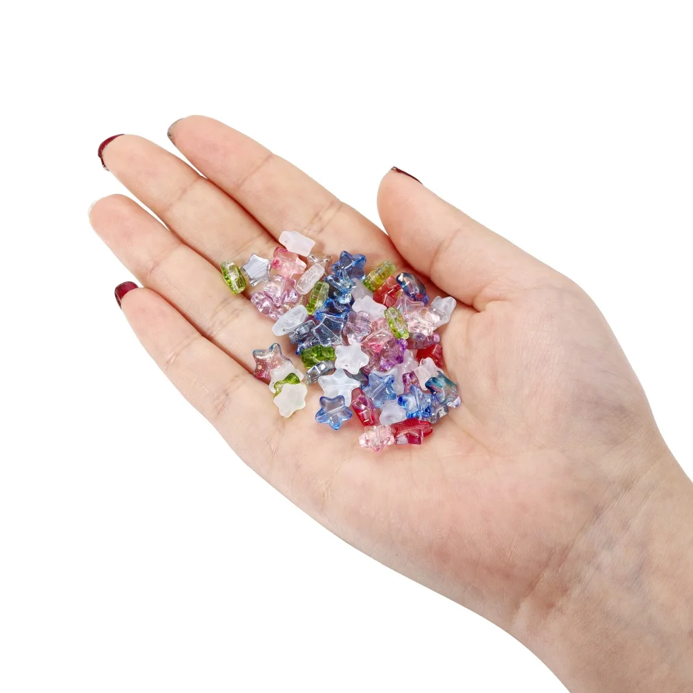 20-50 teile/beutel Mixcolour Herz Pentagramm Glas Perlen Rocailles Lose Perlen Armband Für DIY Schmuck Finden Zubehör – Detail 2