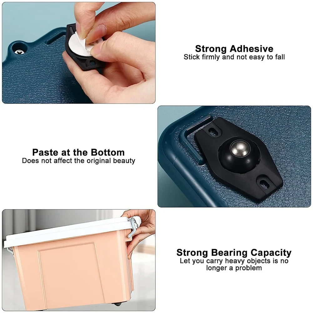 MAKE-20 PZ Mini Ruote Girevoli Ruote per Mobili Ruote Autoadesive Ruote 360 ° Mini ruota universale con sfera a rulli