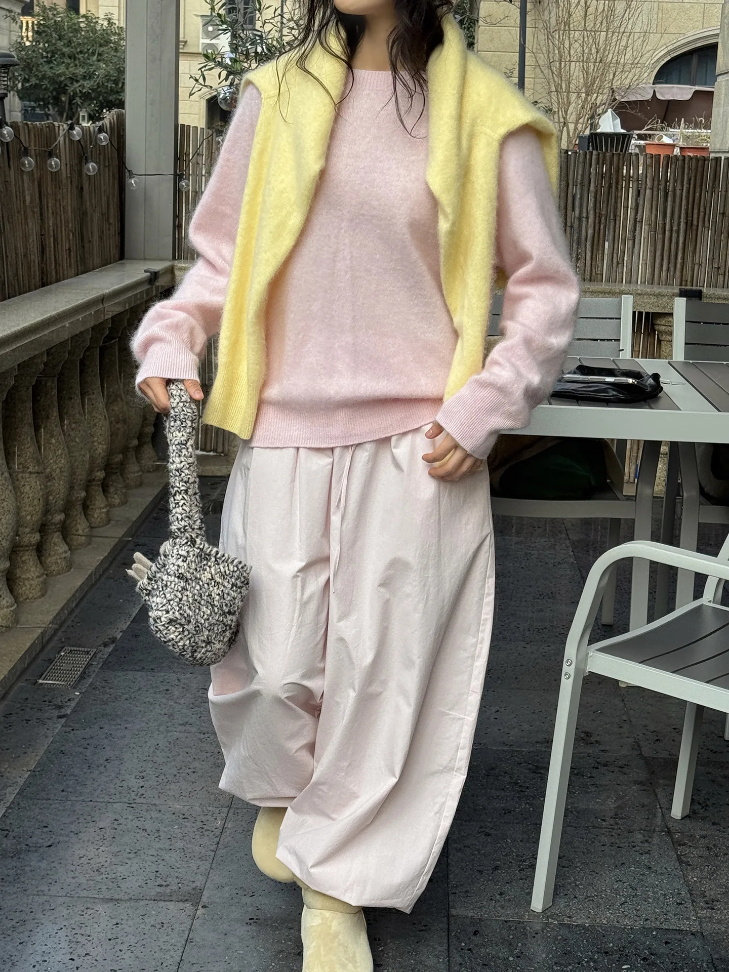 Damen Herbst Wollpullover O-Ausschnitt Langarm Rosa Pullover Hochwertige Pullover Kleidung Oberteile für Damen Pullover – Detail 15