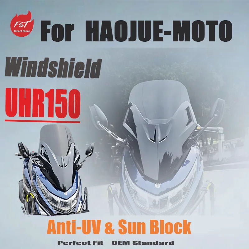 For Haojue UHR150 Modified Forza Front Fairing Windshield, 4th Gen ABS, High Transparent