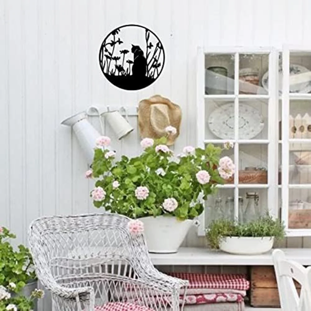 Décoration murale découpée en silhouette noire A76I, art mural élégant, cadeaux pour femmes, décoration de chats noirs pour les