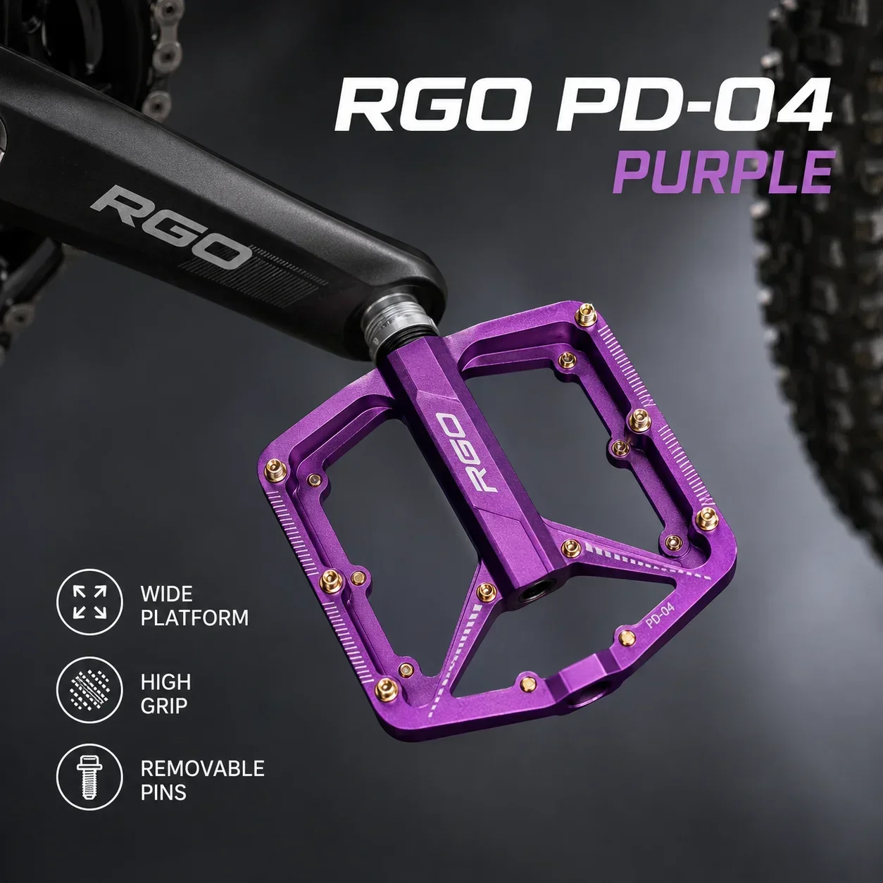RGO PD04 Fahrradpedale CNC Aluminiumlegierung Radsportpedale für Mountainbikes und Rennräder 3-teilig mit Gleitlager und Schmierung – Detail 7