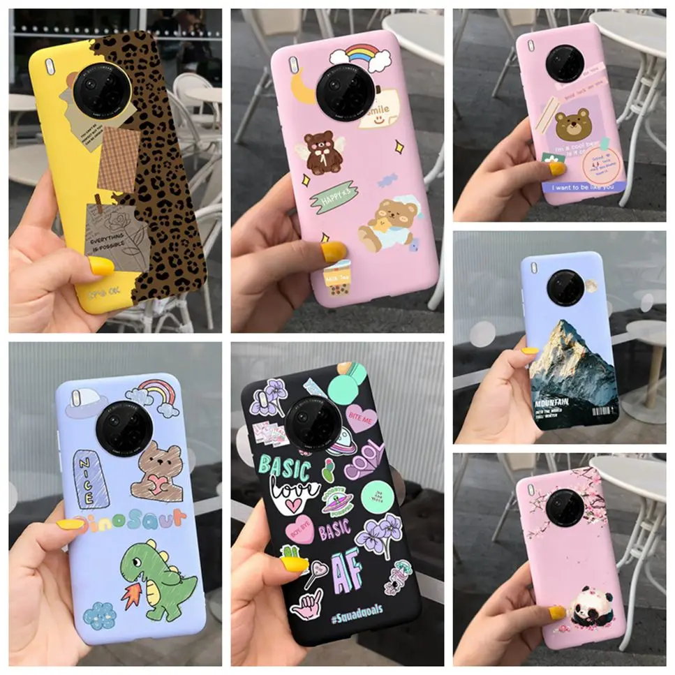 For Huawei Y9a Case FRL-22 Fashion Girl Boy Flowers Cute Cartoon Soft Silicone TPU Bumper Coque For Huawei Y 9a Back Cover 6.63