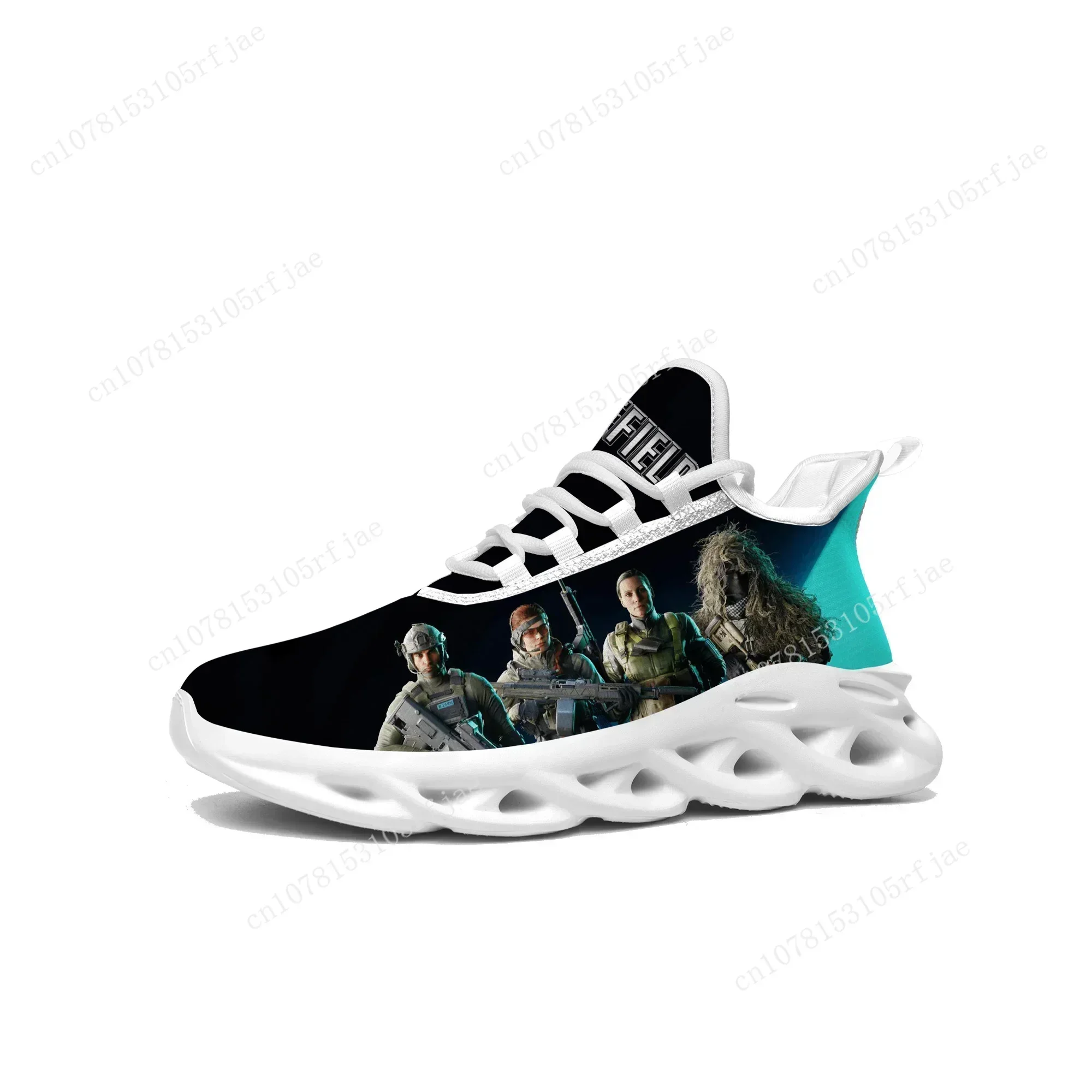Battlefield Flats Sneakers Hot Cartoon Game Mens Womens Sports Running Shoes Custom Built Lace Up Shoes