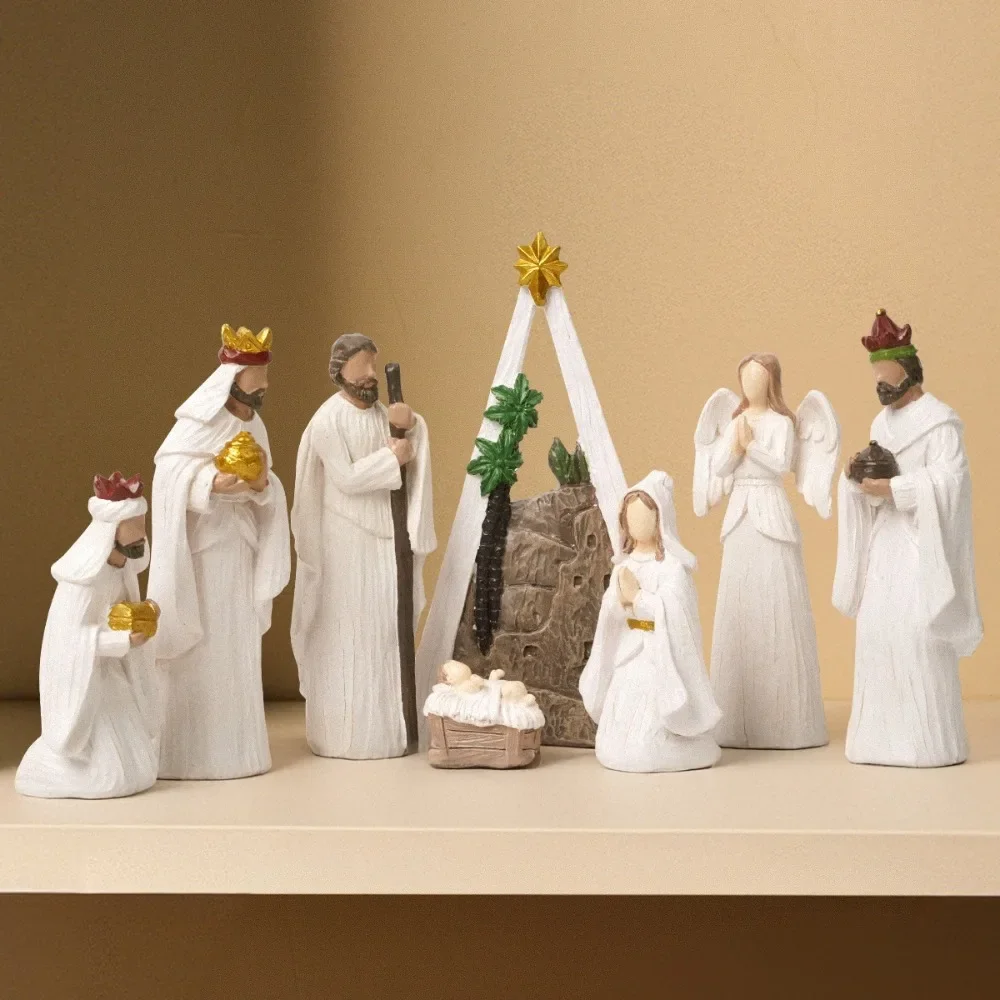 Jesus Birth Story Character Statues Decoration Classic Religious Theme Desktop Statues Decoration Suitable for Home Decoration