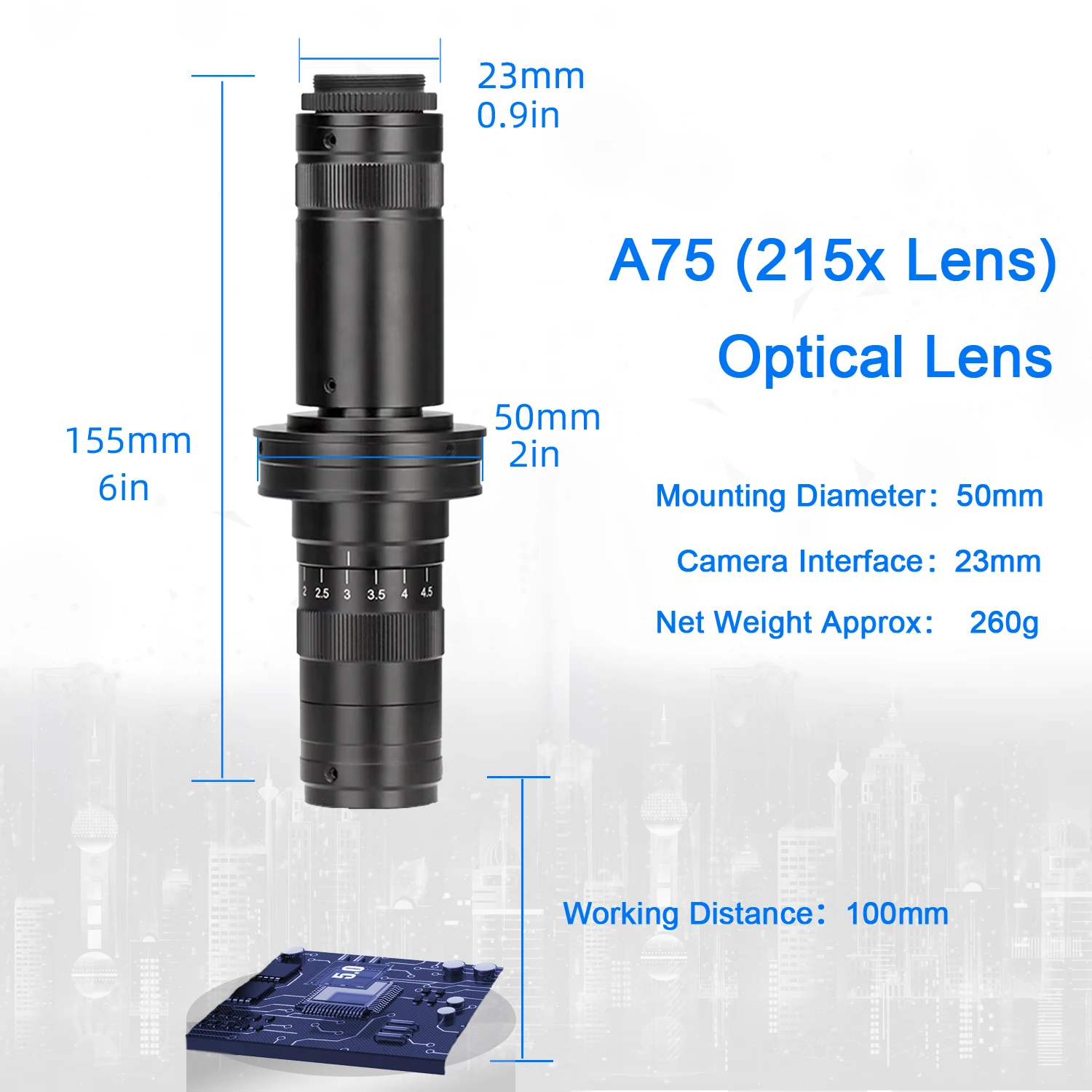 130X 150X 180X 215X C-Mount Zoomlens Elektronische Digitale Microscoop 4K 48MP HD Video-opname Industriële camera's Reparatie Tools