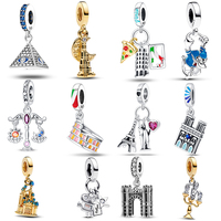 Special Architectural Pendant 925 Original Bracelet Necklace Pendant 925 Silver Women's Luxury Exquisite DIY Jewelry Making