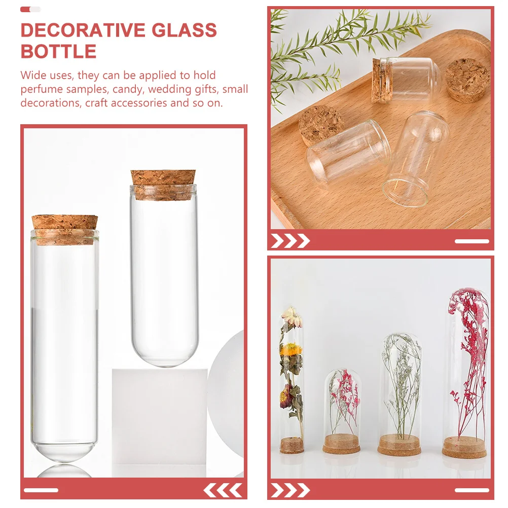 

10pcs Glass Display Dome Miniature Cork Bottles Clear Empty Jars For Diy Wedding Gifts Craft Decorations Wishing Bottle
