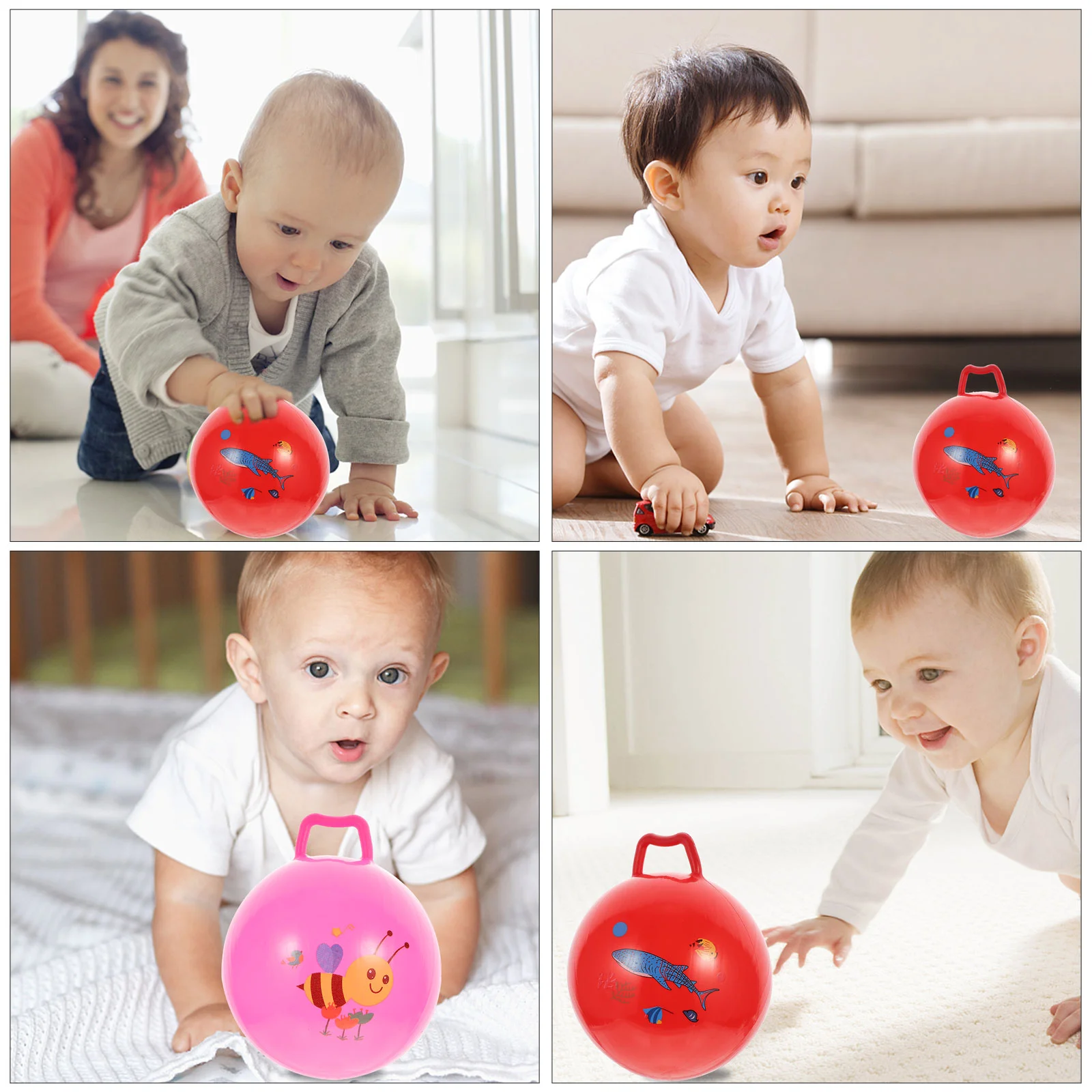 Bouncy Balls with Handle, Brinquedo Educativo, Alpaca Play, Futebol, Saltar, Criança, 3 Pcs