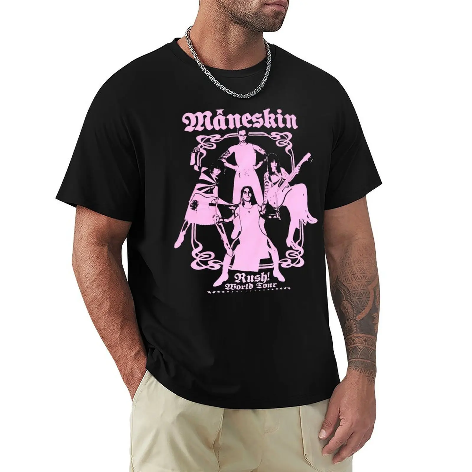 

Maneskin Band Rush World Tour T-Shirt Soft Lightweight Cotton T-Shirt
