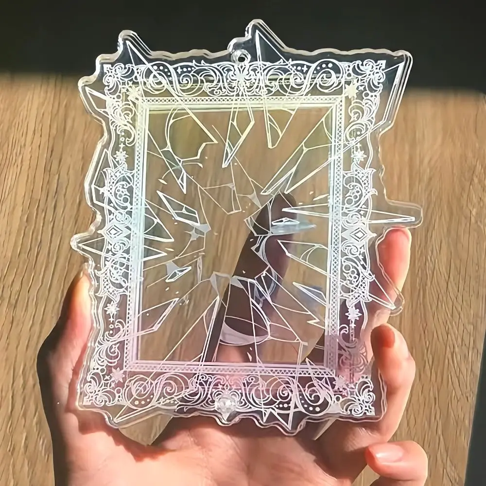 Broken Mirror Idol Card Display Stand Transparent Waterproof Photo Card Holder Acrylic Dustproof Card Protective Case