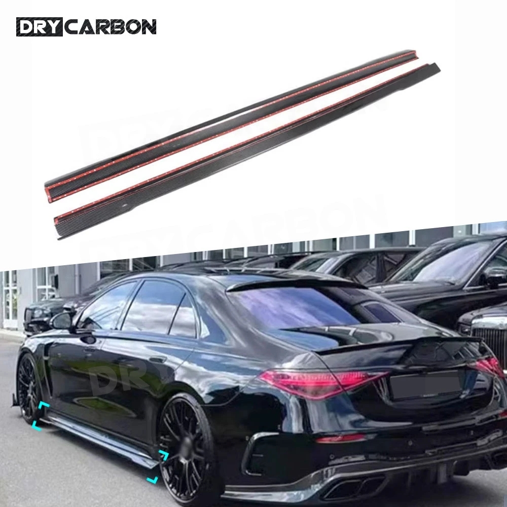 

Side Skirts for Benz S Class W223 S450 S500 2021-2023 Carbon Fiber Body Kits FRP Car Decoration Styling Accessories