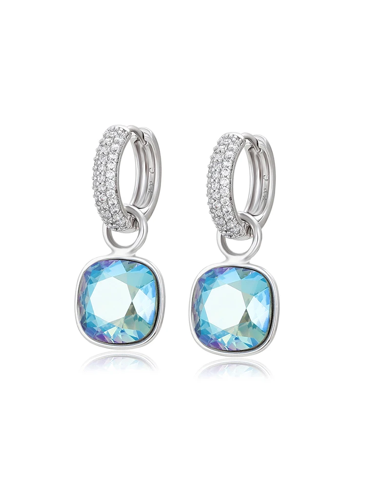 Kolczyki Xuping Jewelry, modne, z kryształami, w kolorze rodowanym wysokiej jakości, idealne na prezent dla kobiet na imprezę, model A00606268 — zdjęcie 2