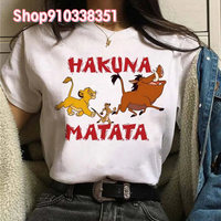 2024 New Hip Hop Hakuna Matata T-shirt Ullzang The Lion King Anime Cartoon Fashion Casual Retro Women's Top T-shirt Female Gift