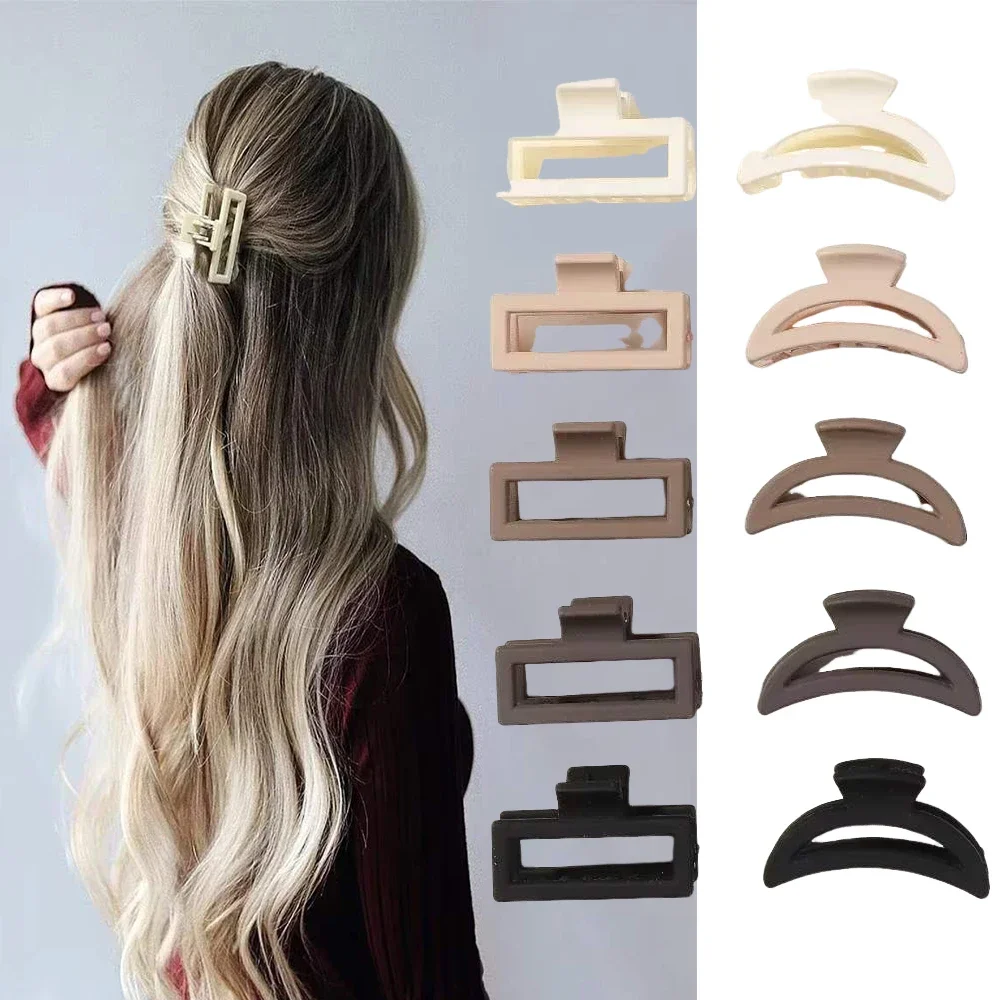 10pcs/Set Korea Plastic Small Hair Claw Clips Women Girls Hair Claw Hairpin Geometric Barrettes Crab Headwear Hair Accessories