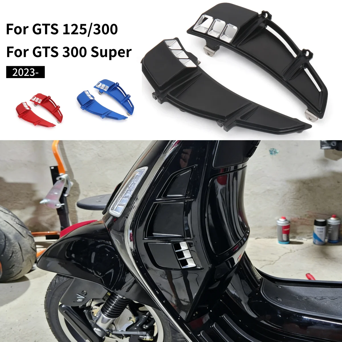 

Для мотоциклов VESPA GTS 125 300 GTS300 Super GTS 300 GTS125 2023 2024: Защитные решетки воздухозаборников, решетка радиатора, боковые накладки на воздухозаборники