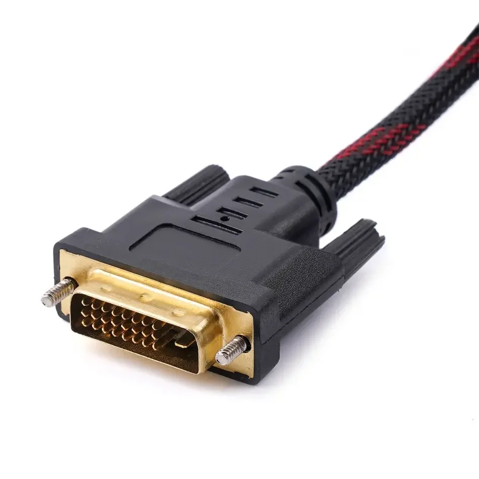 DVI do kabel HDTV kabla zgodnego z HDMI do DVI 1.5M 3M 1080P 3D DVI D 24 1 Pin przewody adaptery dla TV, pudełko projektor do komputera DVD 1080p