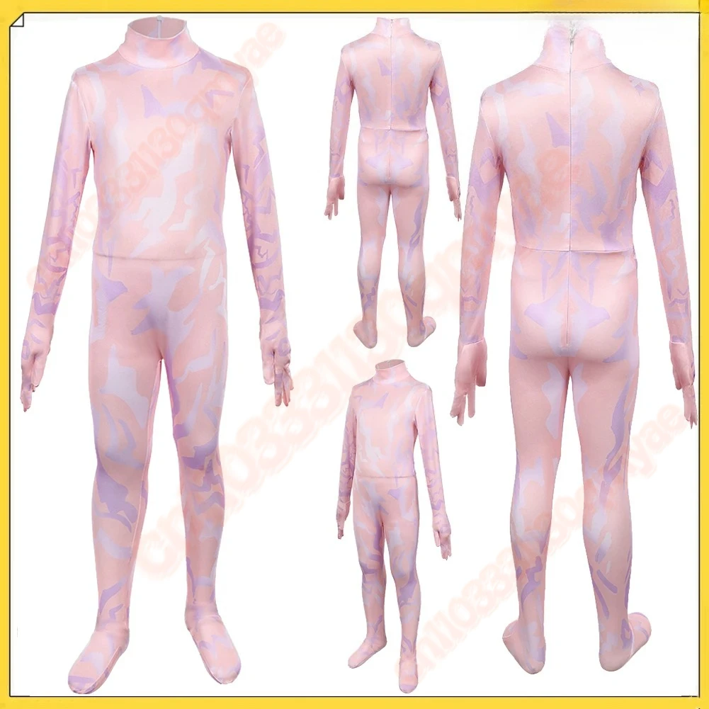 

Kpop Demon Hunters Kids Zoey Pink Jumpsuit Cosplay Costume Fantasia Cartoon Girls Outfits Halloween Carnival Party Suit