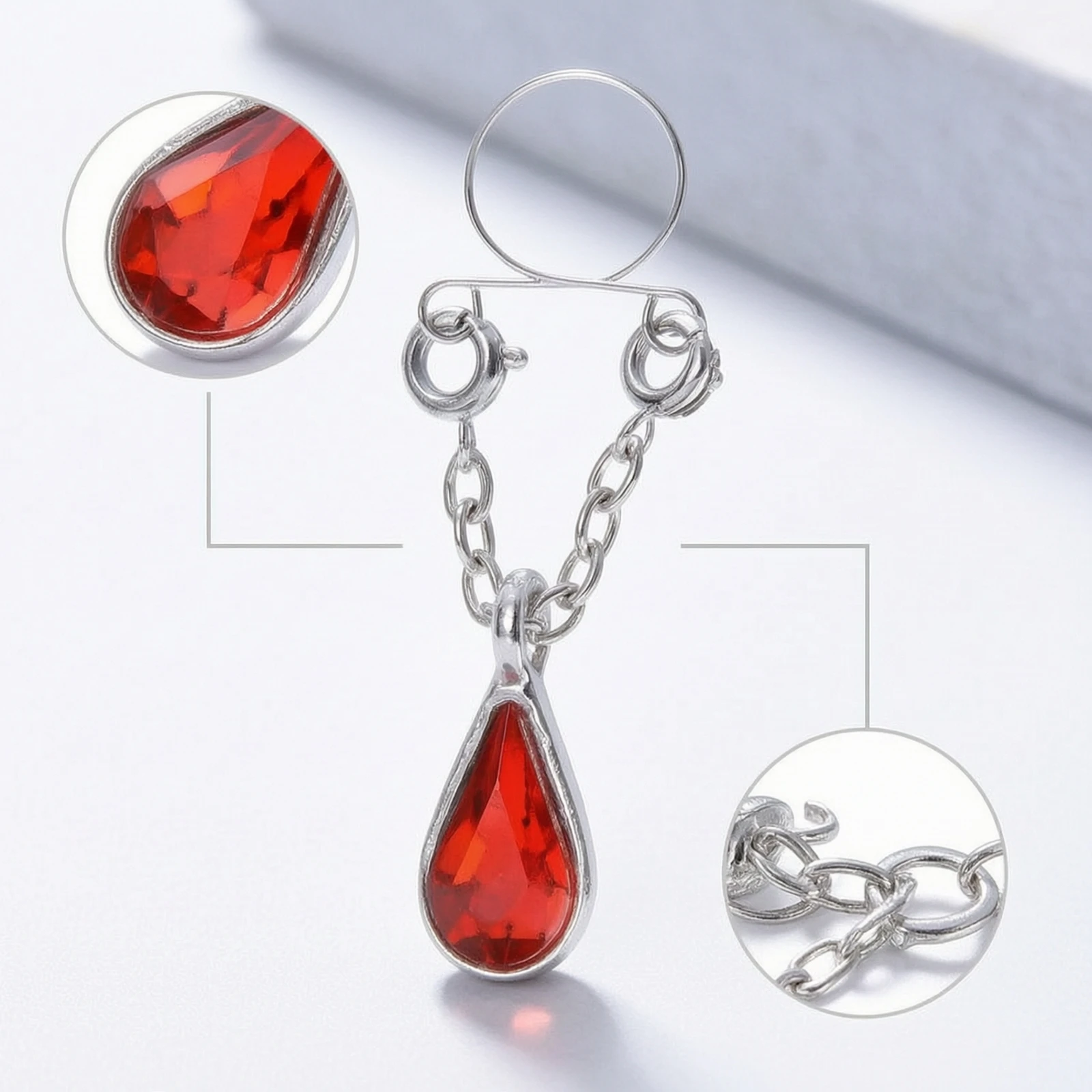Nipple Rings with Dangle Charm Teardrop Nipple Piercing Jewelry Stainless Steel Dangling for Women, Intimate Wear, Clubwear