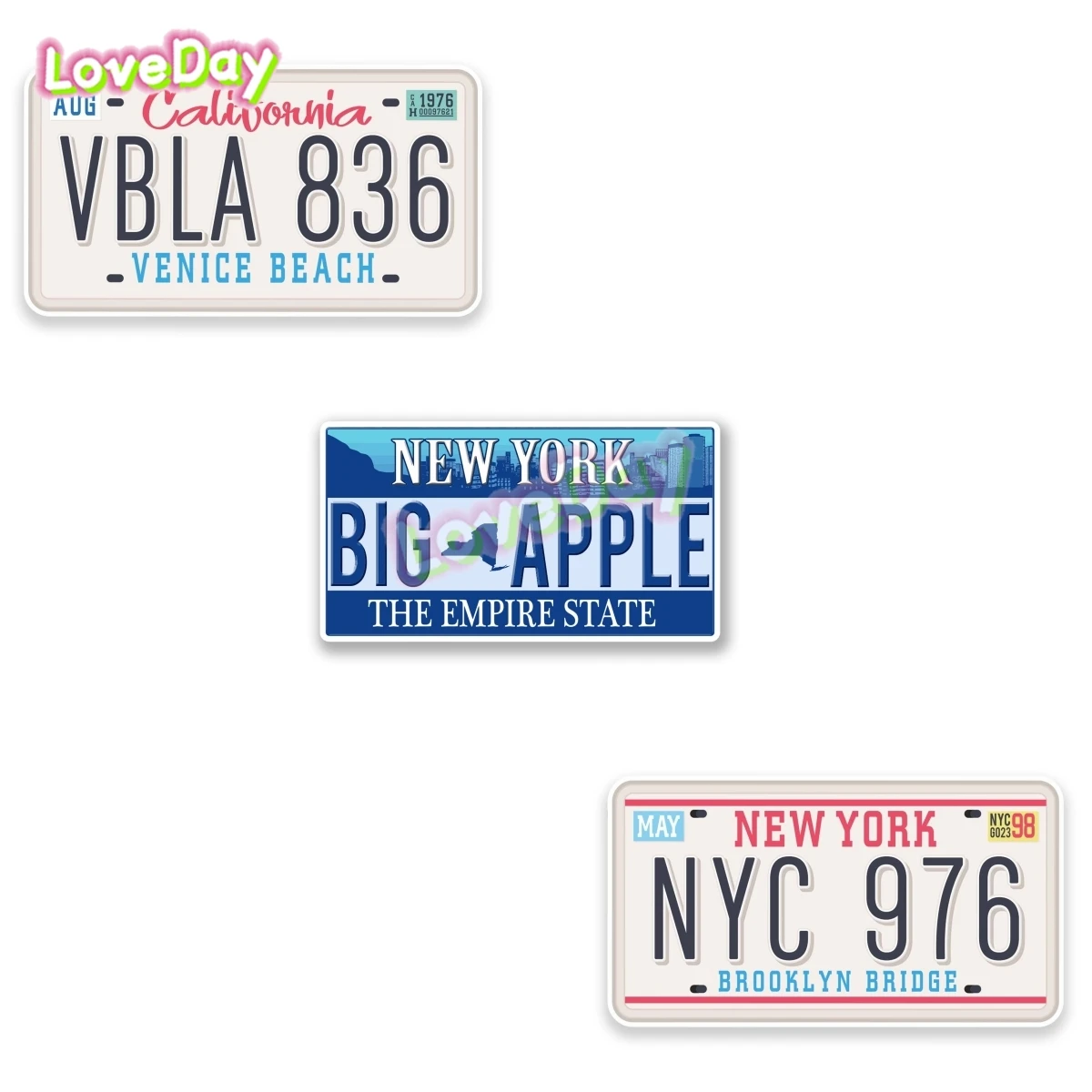 

NYC New York California Venice Beach Vinyl Auto License Plate Style Car Sticker Decal Trunk Motorcycle Decorative Wall Stickers