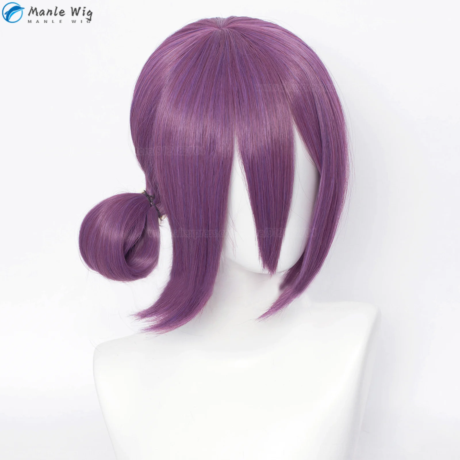 REZE-Perruque de Cosplay Violet pour Femme, Ras du Cou, Cheveux Synthétiques, Halloween, Anime, Bonnet, Haute Qualité