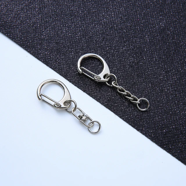 10/20/50/100pcs D Snap Hook Keychain Rings Bulk with Open Jump Ring & Connector for Keychain and Sewing Making Supplies DIY 6