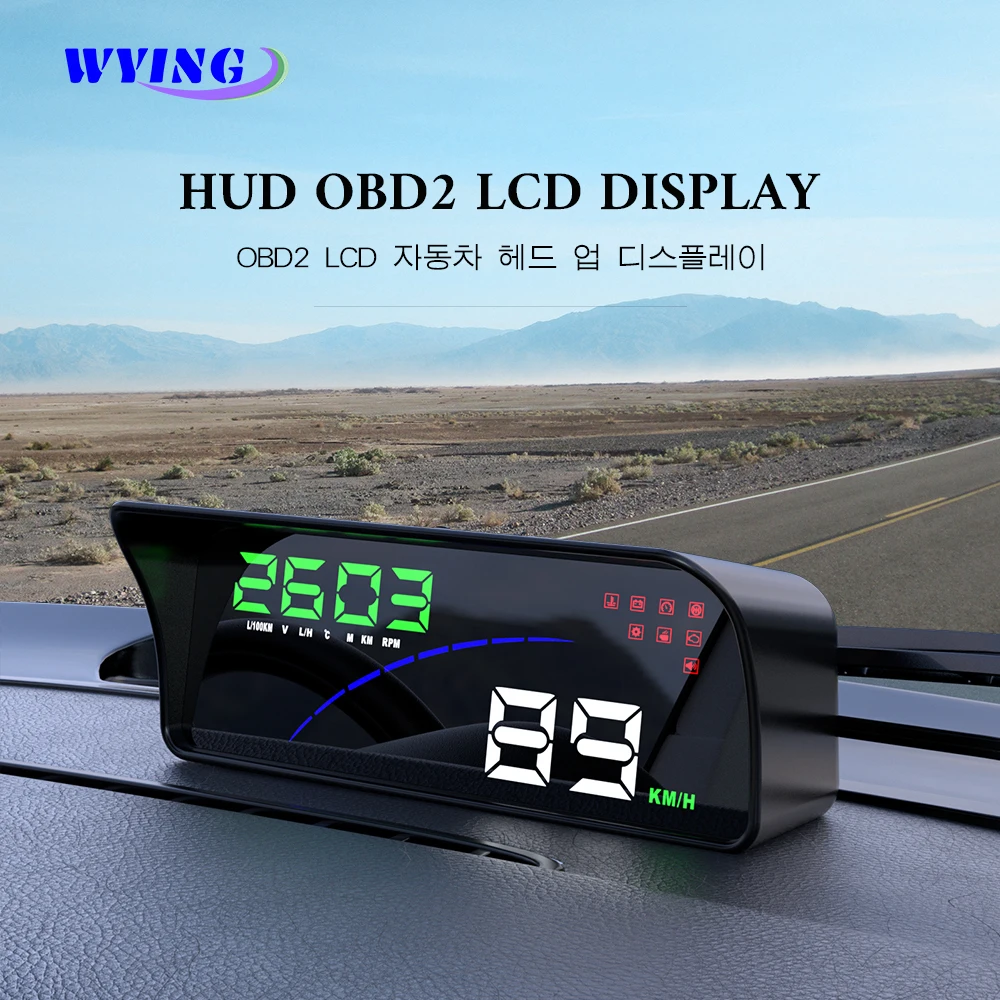 WYING P9 OBD2 HUD Car Digital Automatic Speedometers Head Up Display Car Water Temperature Voltage Alarm Smart Auto Tools