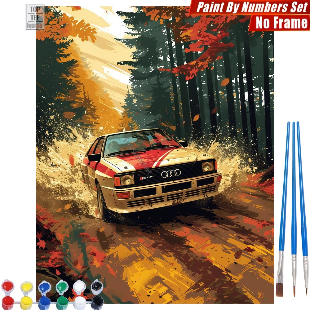 

Race Car Forest Paints By Number Kit - Race Car Mud Canvas Wall Art Christmas Gift For Daughter