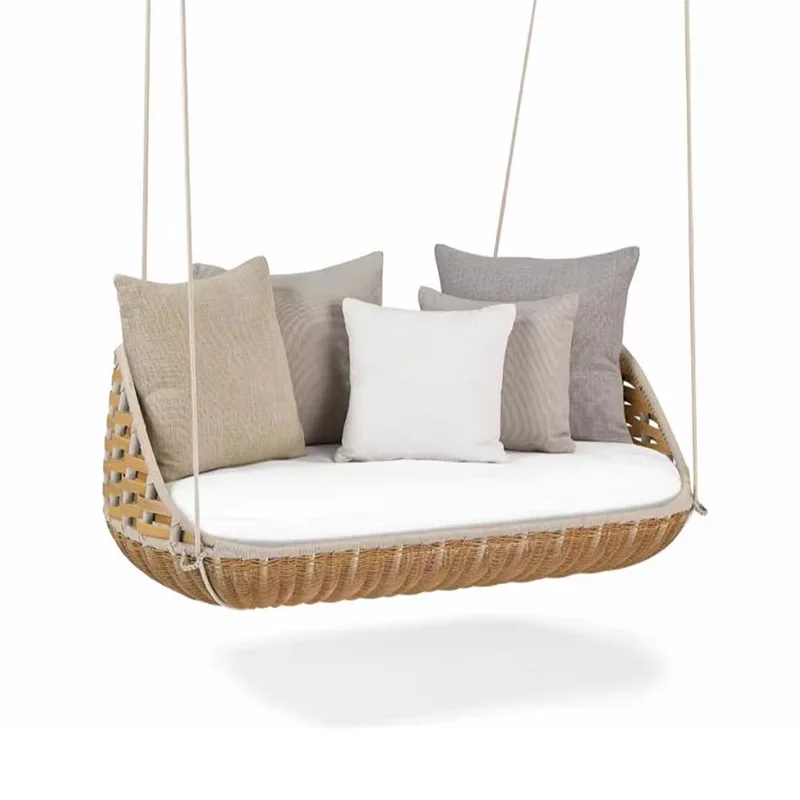 outdoor rattan hammock swing outdoor open-air villa courtyard   autumn dry chair rocking chair