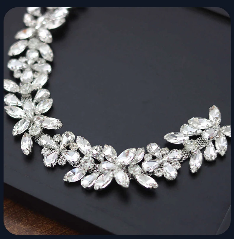 5 Yards Strasskette Kristalldiamant DIY Bastelzubehör Kleidungszubehör Strassband Nähzubehör Partygeschenke Dekoration – Detail 2