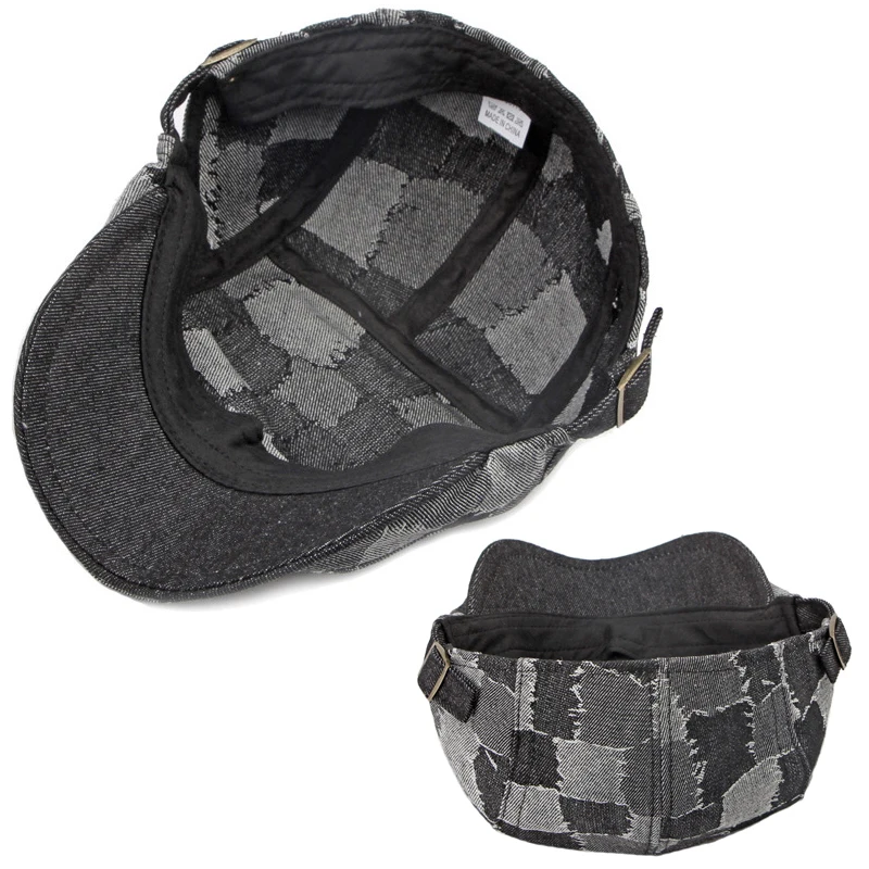 Men's berets Csúcsos hats Pléd gatsby Újságárus kupak Nők washed Farmervászon Gumidefekt Taxisofőr lvi kupak herringbone vezetés Mahler Kalap