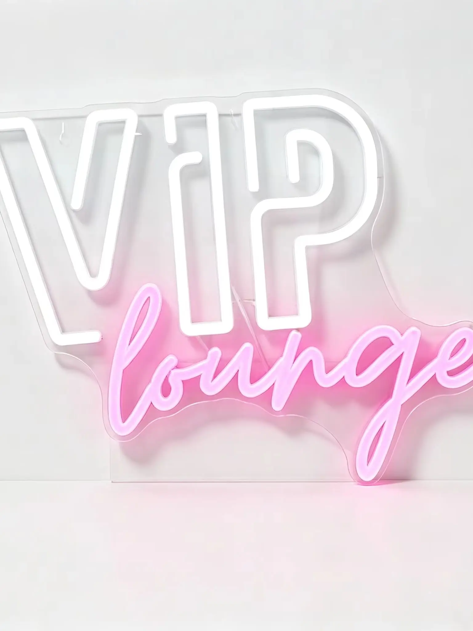Różowo-biała neonowa lampa ścienna VIP Lounge, zasilana przez USB, nowoczesny neon LED do dekoracji klubu, baru, lobby hotelowego, kawiarni, biura i pokoju rekreacyjnego. — 2