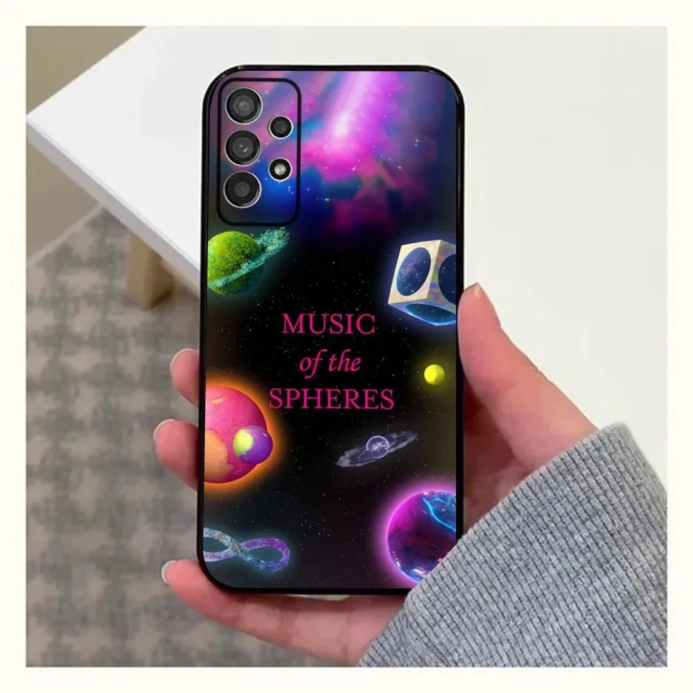 Moon Music C-Coldplay Band Phone Case For Samsung Galaxy A13,A21s,A22,A31,A32,A52,A53,A71,A80,A91 Soft Black Cover