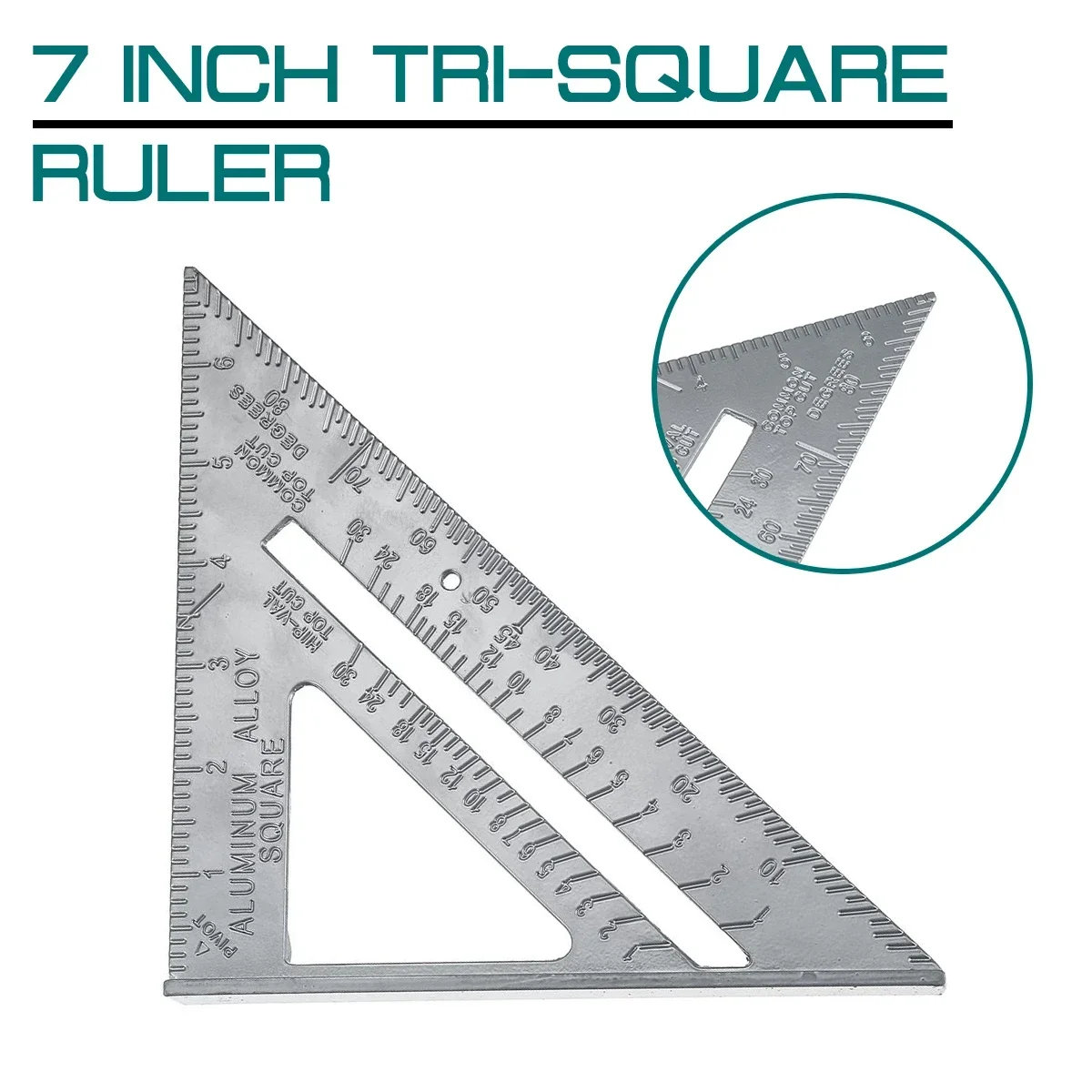 7 Inch Trammel Measuring Tools Aluminum Alloy Measuring Ruler Speed Square Roofing Triangle Angle Protractor Marking Tools