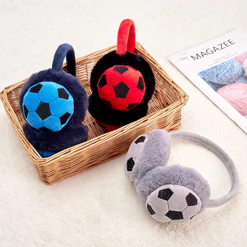 Cute Kids Football Earmuffs Winter Outdoor Travel Cold-proof Ear Cap Warmer Thickened Warm Ear Muffs for Baby Boy Girl Earmuff