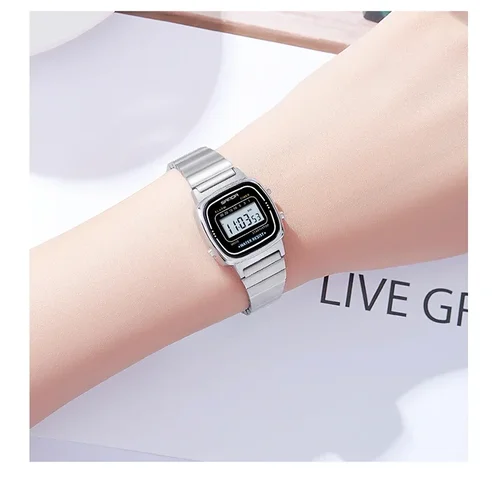 Imagen 2 del producto SANDA 6053 Reloj Digital de lujo Para Mujer elegante impermeable deportes pantalla LED Relojes de pulsera Para Mujer Relojes Para Mujer