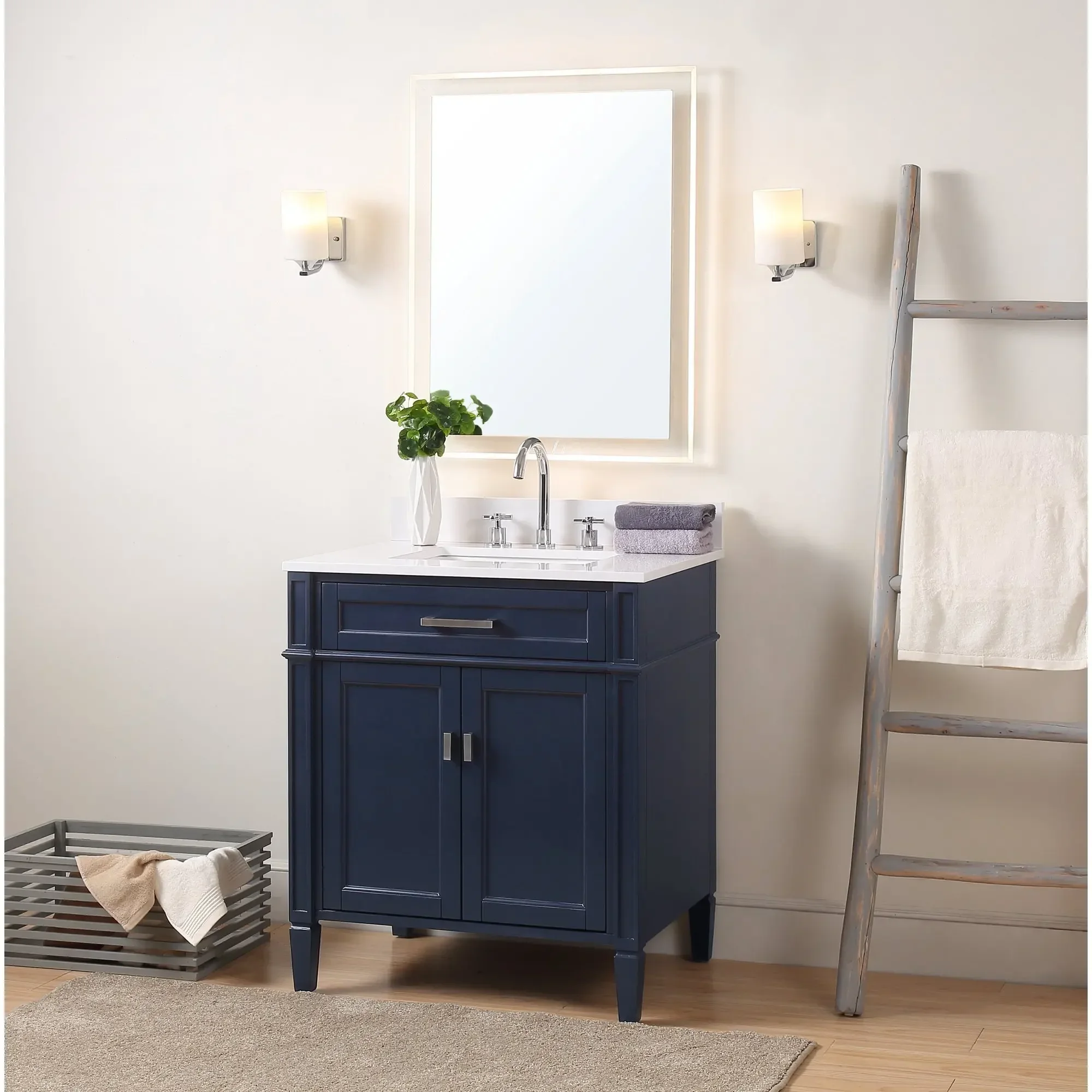 2023 foshan Vermont Luxury Modern Grey Color Double Basin Shaker Style Bathroom Cabinet Vanity