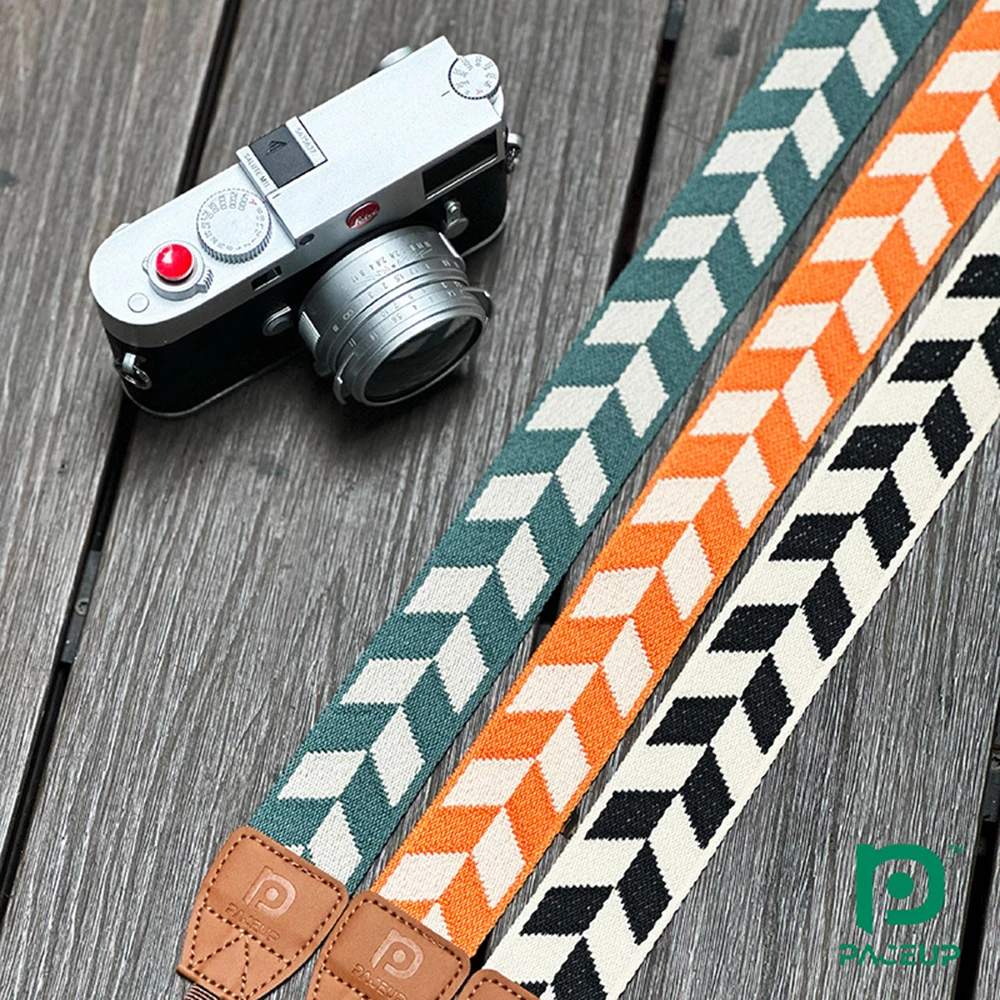 Camera Strap Neck Strap Shoulder Straps Orange Black for Nikon Fuji Leica Sony Canon Pentax Olympus DSLR Mirrorless Accessorie