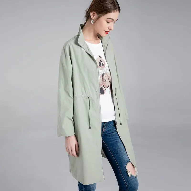 2026 Spring/Summer New Women's Windbreaker Coat Loose Commuter Casual Medium Length Windbreaker