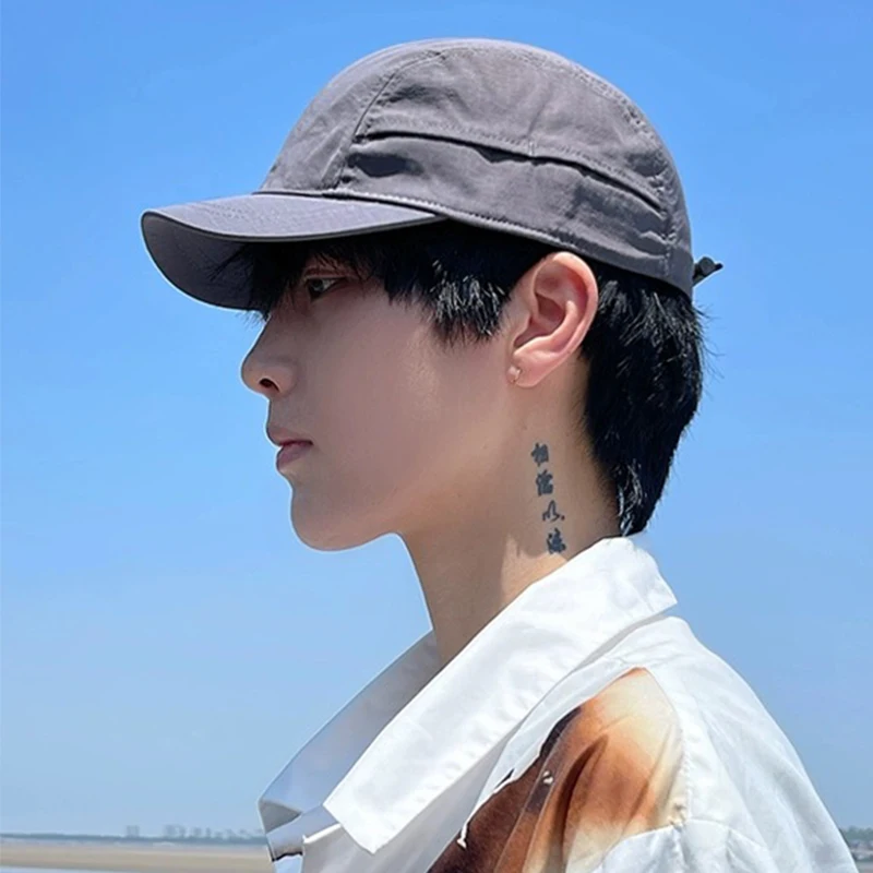 Short Eaves Drawstring Baseball Hats Solid New Men Women Breathable Sunshade Fashion Snapback Caps Versatile Simple Recreational