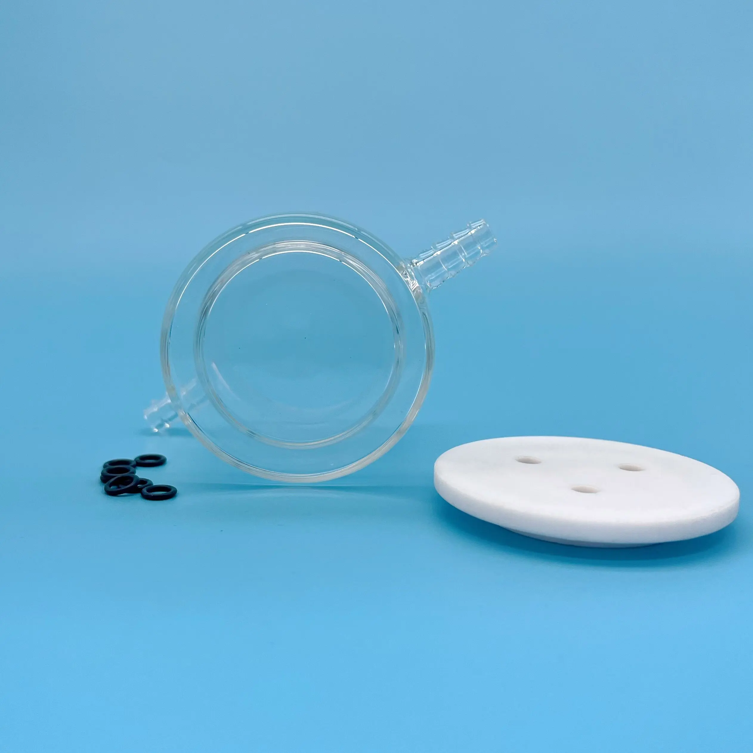 Water bath controllable temperature double-layer five port sealed electrolytic cell electrolytic reaction tank