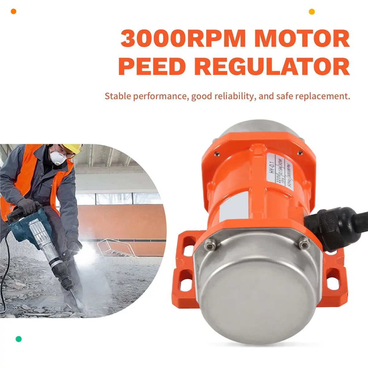 #85T Concrete Vibrator 30W Single Phase Aluminum/Motor Speed Controller,vibrating motor,(orange)