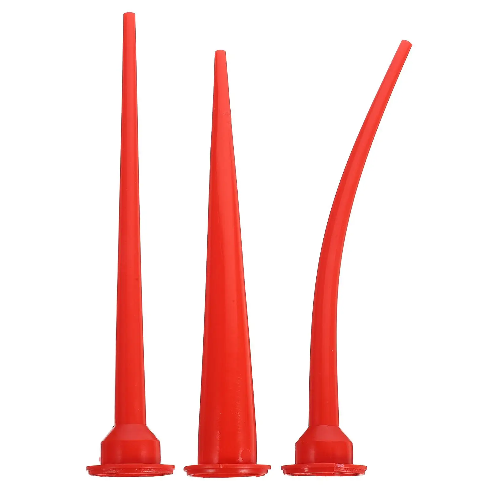 

3 Pcs Caulking Nozzles 30cm Thick Mouth 30cm Thin Curved Long Mouth Soft Rubber Durable Precision Pointed Tip Versatile Use