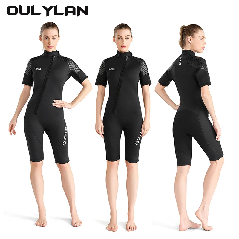 

Oulylan New 3mm Diving Suit Men's Women's Short Sleeved Shorts Diving Suit Thickened Warm Cold Proof Surfing Suit Wet Suit
