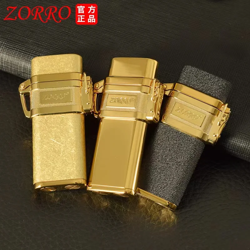 ZORRO Kerosene Lighter Metal Submarine Model Right Side Lock Chain Feed Rope Retro Creative Smoking Accessories Gadgets For Men